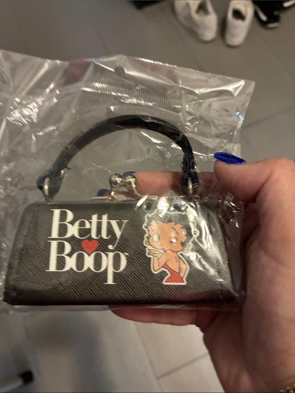 Betty Boop Black Mini Top-Handle Purse with Red Accent